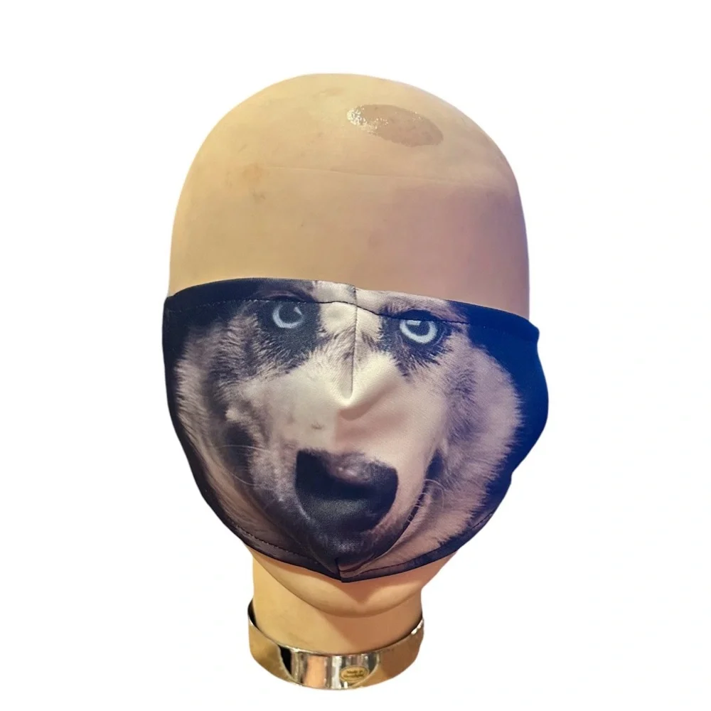 HUSKY DOG FABRIC HALLOWEEN FACE MASK UNISEX KIDS